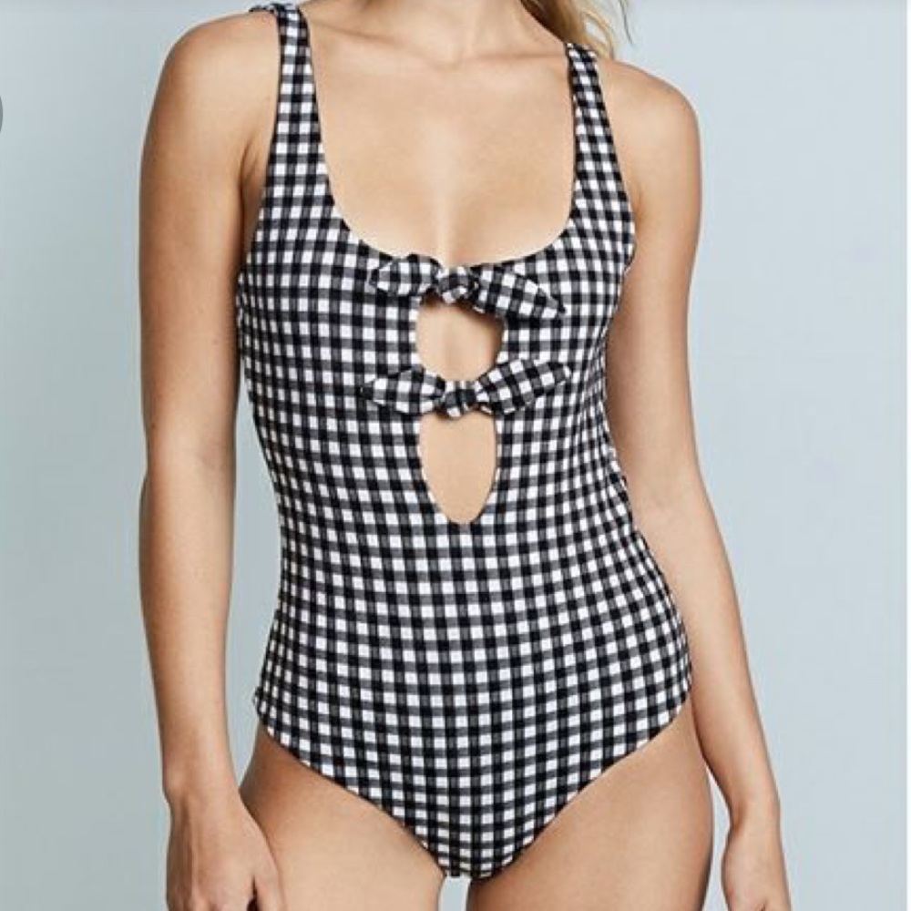 Mara Hoffman Maven Gingham One Piece Swimsuit Med